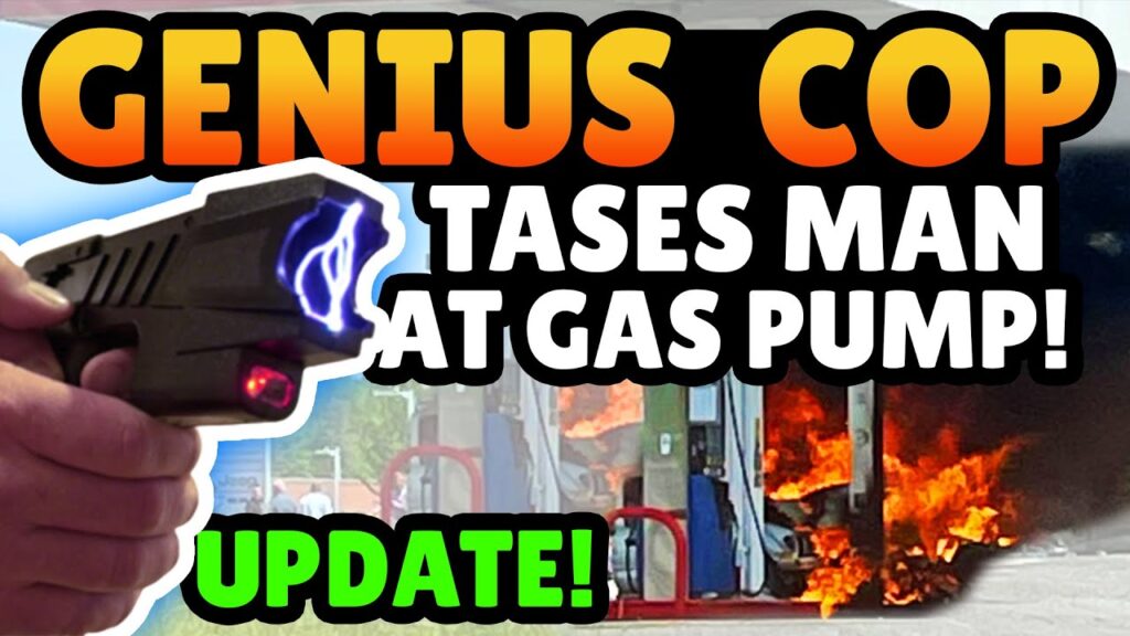 Cop Tases Man At Gas Station - Burns Himself and Suspect UPDATE!