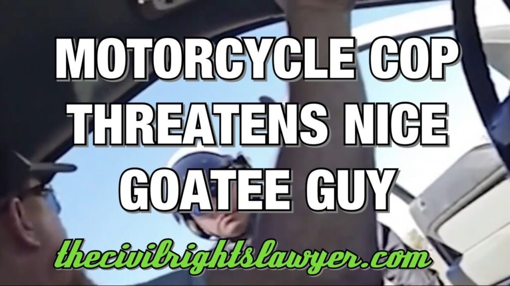 Motorcycle Cop Caught on Video Threatening Nice Goateed Driver