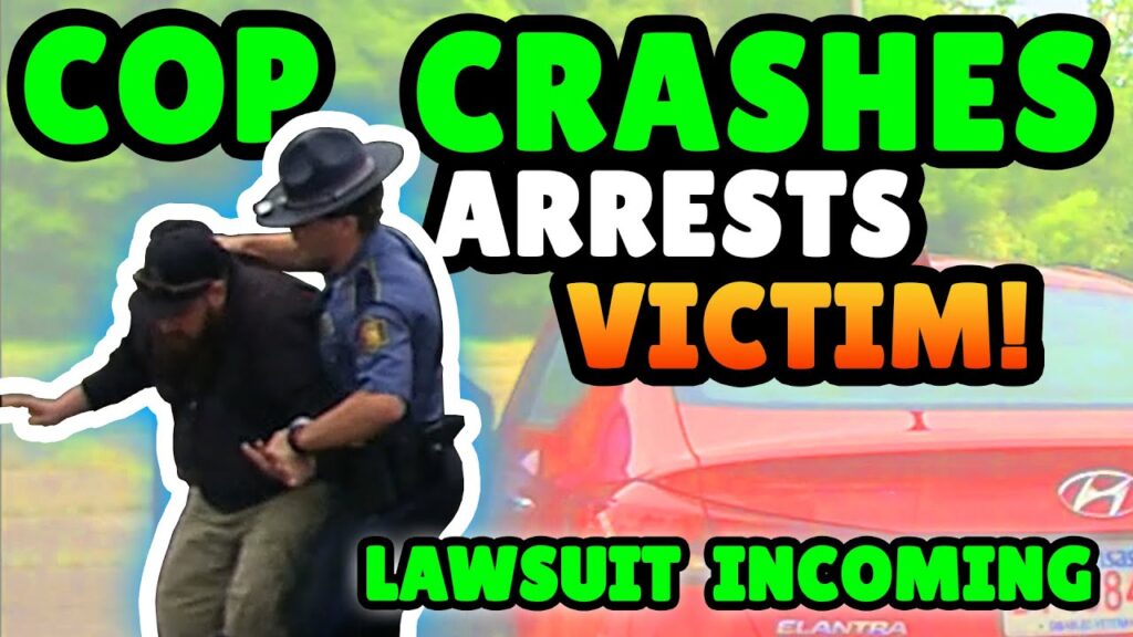 Cop Crashes Into Car and Arrests Victim - After They Honk At Him - DashCam