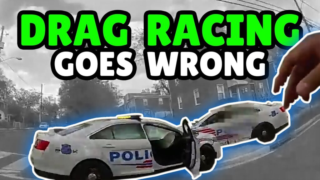 Cops Crash During Drag Race #shorts