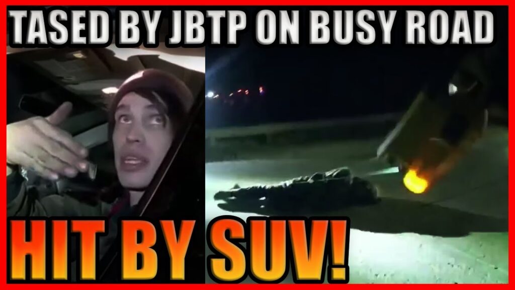 COP TASES MAN IN THE MIDDLE OF A HIGHWAY, HE GETS OFFED BY SUV!