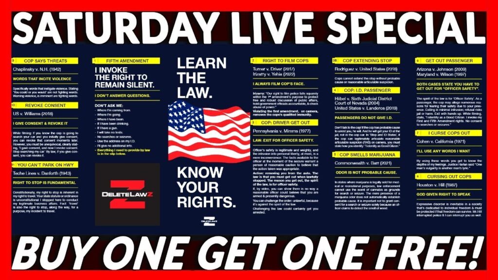 WHAT YOU DO WHEN YOU GET PULLED OVER: TRIFOLD PROMOTION TONIGHT! BUY 1 GET 1 FREE