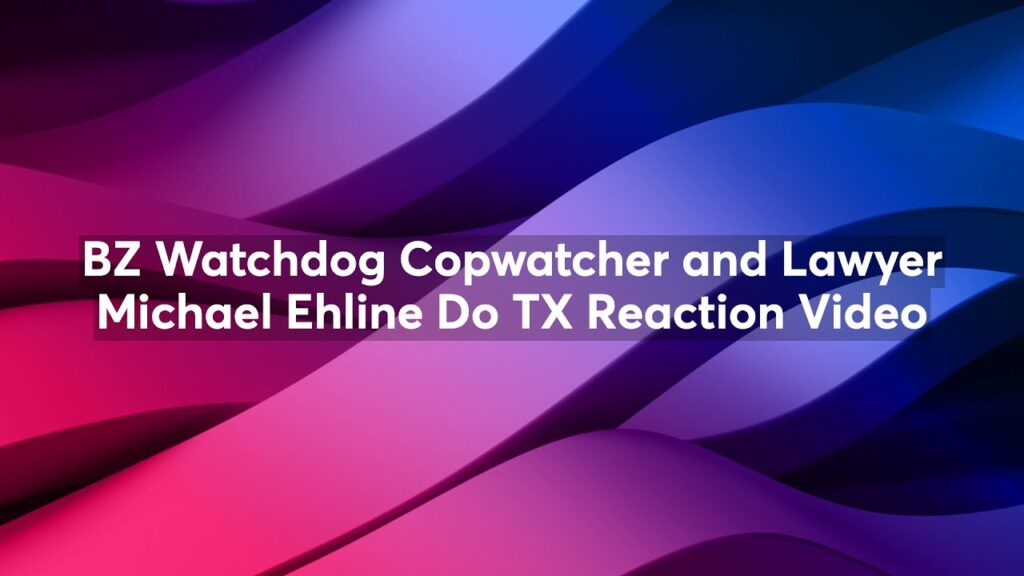 BZ Watchdog Copwatcher and Lawyer Michael Ehline Do TX Reaction Video