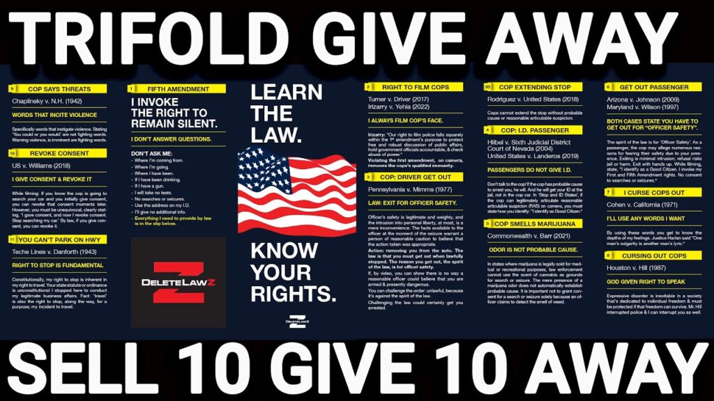 GIVING AWAY 10 TRI-FOLDS DURING THIS LIVE!  KNOW YOUR RIGHTS