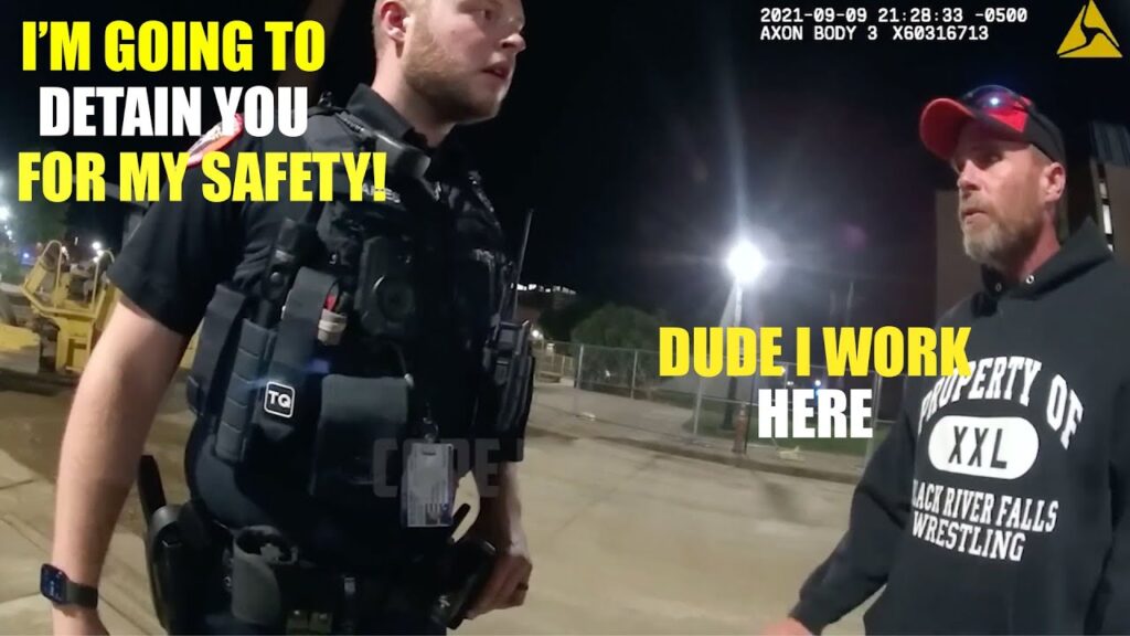 COP DETAINS INNOCENT CONSTRUCTION WORKER | CUFFS HIM FOR SWEARING