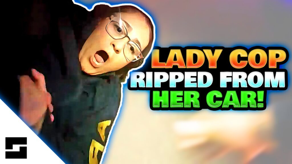 She Learned The Hard Way - Lady Cop Gets Yanked From Her Car