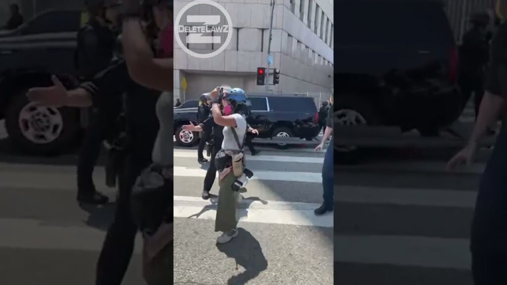 18 minutes of LA Protests - Anti Ice protest - June 8, 2025. Los Angeles. Cop Night Sticked me.