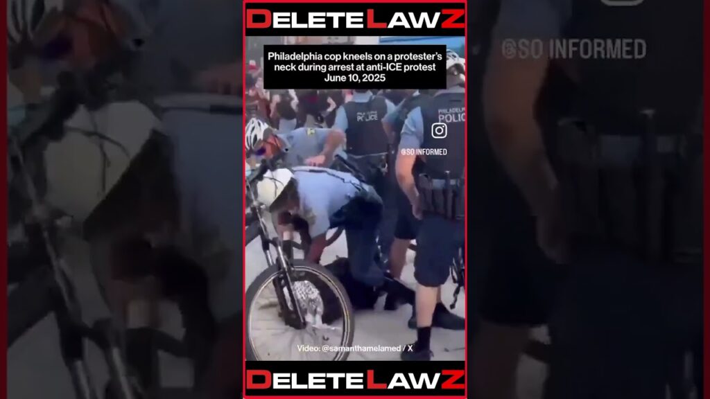 COP KNEELS ON WOMAN’S NECK FOR PROTESTING!