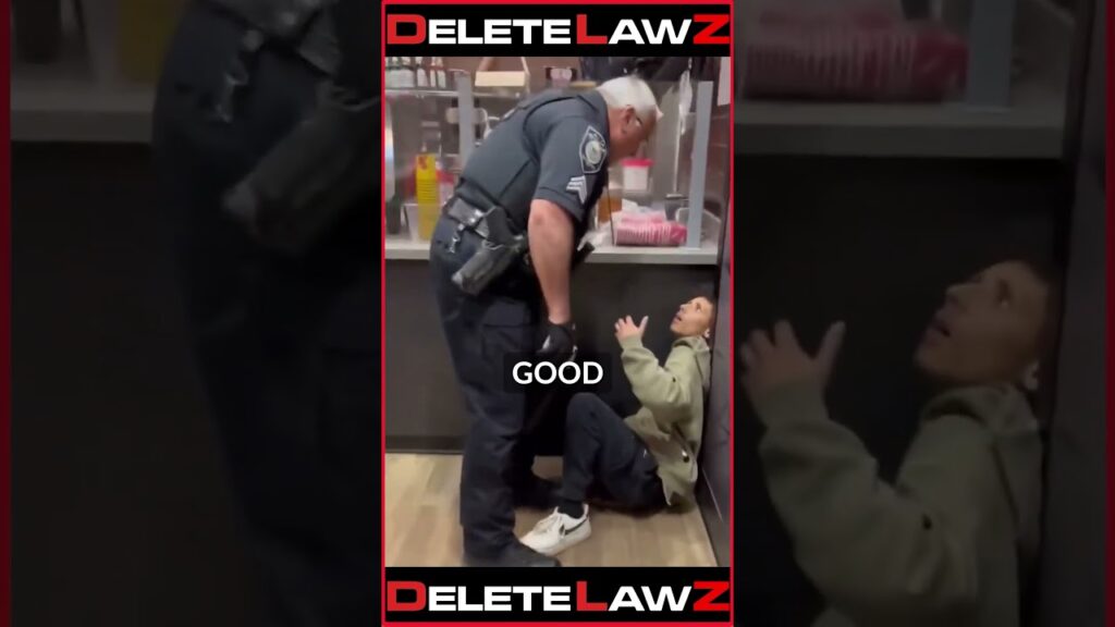 UNHINGED COP AGGRESSIVELY PUSHES YOUNG MAN DOWN!