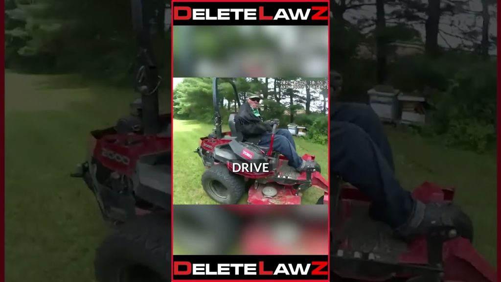 COPS T*SE AND ARREST OLD MAN ON LAWNMOWER!