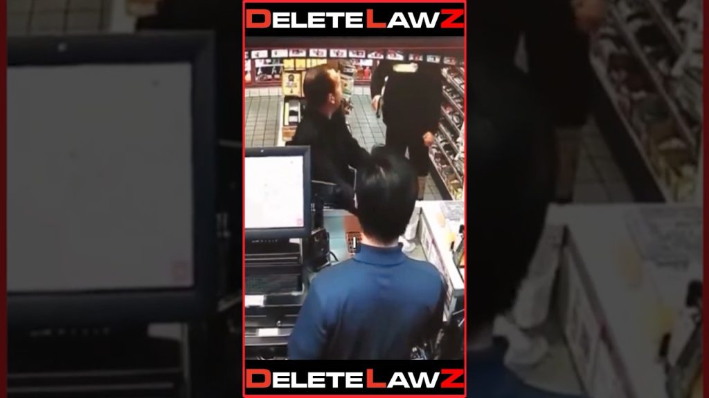 OFF DUTY EGOTISTICAL COP POINTS BURNER AT MAN IN STORE!